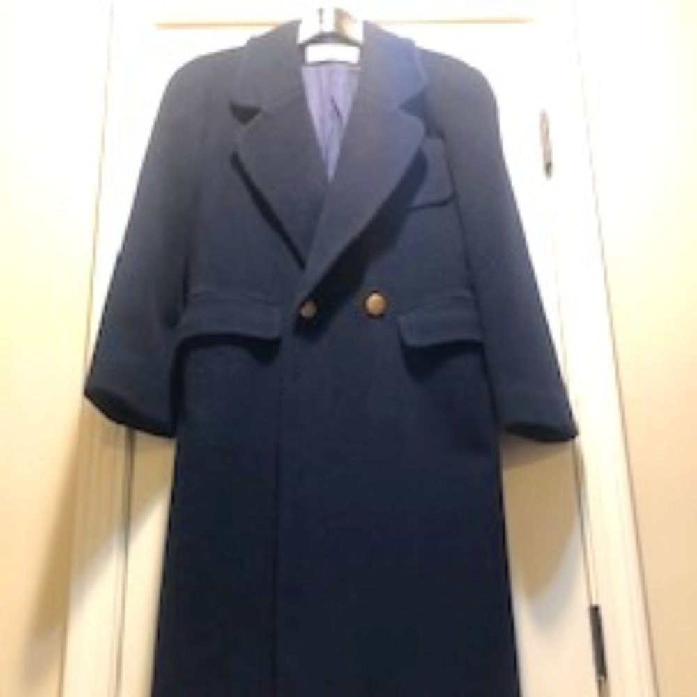 LAST CHANCE 3/13!  Vintage Dior Navy Wool Top Coat/Overcoat Petite